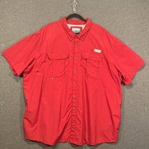 Magellan Outdoors Mens 4XL Red Short Sleeve Fishing Shirt Ventilated SGMGMF1610